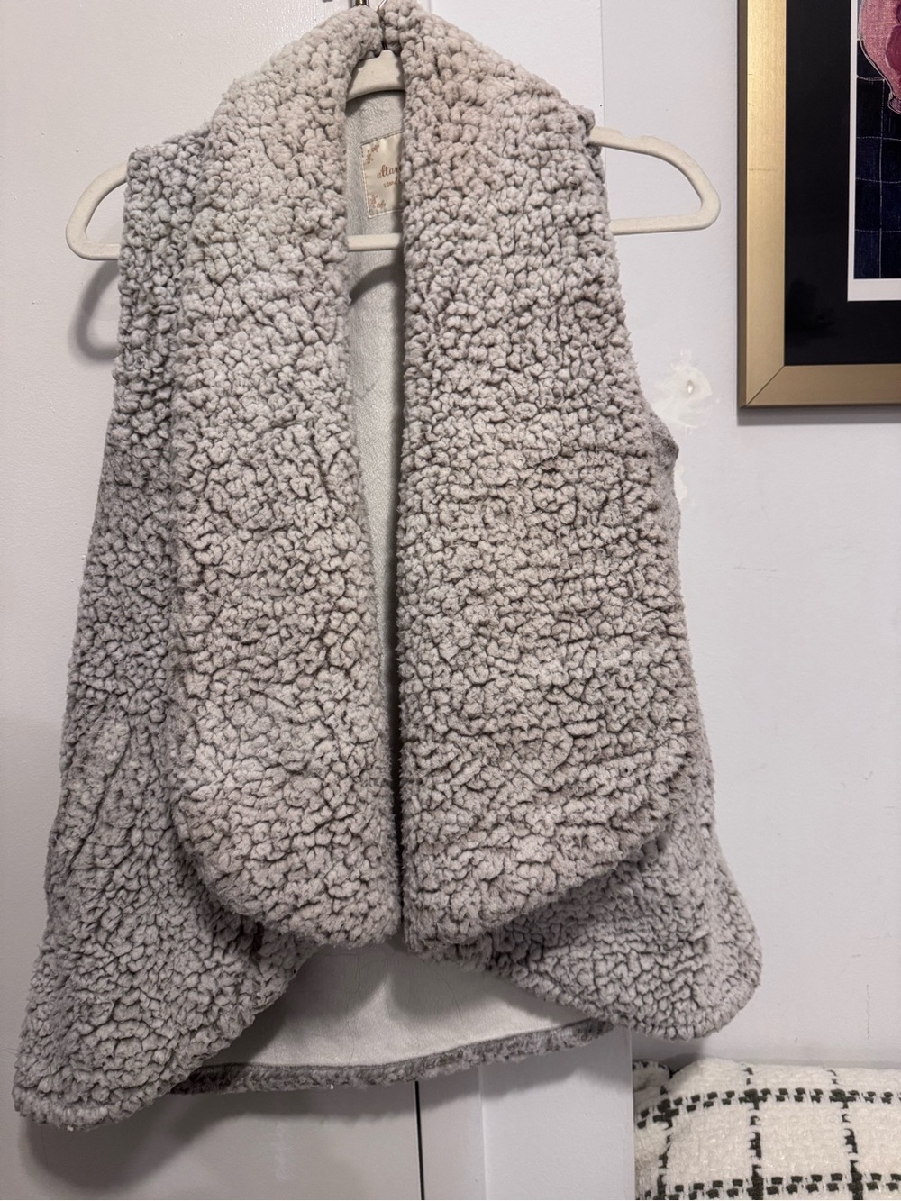 Altar'd State Light Gray Sherpa Faux Shearling Vest
